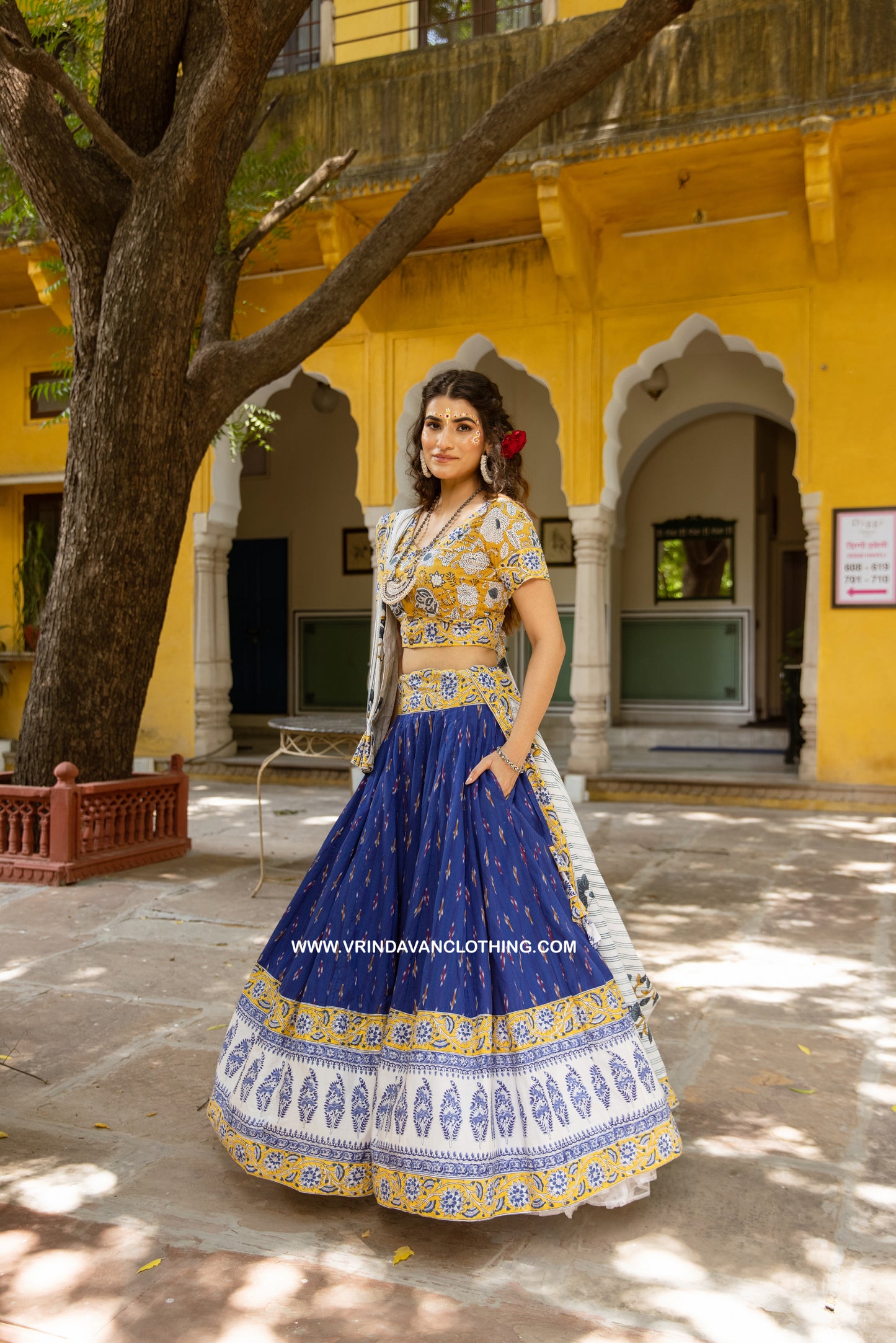 BLUE ORCHID- Gopi skirt set.